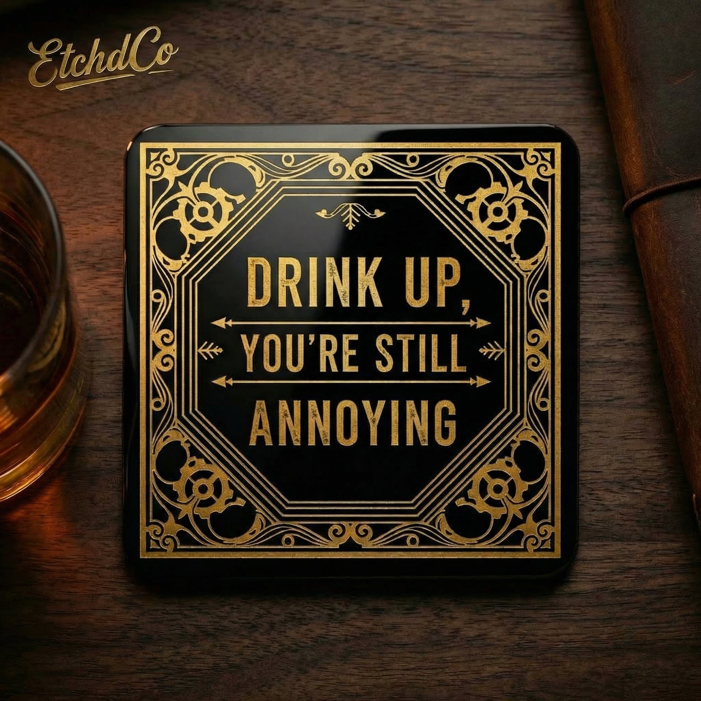 Bar Essentials Bundle - Coasters, Tumbler & LED Sign